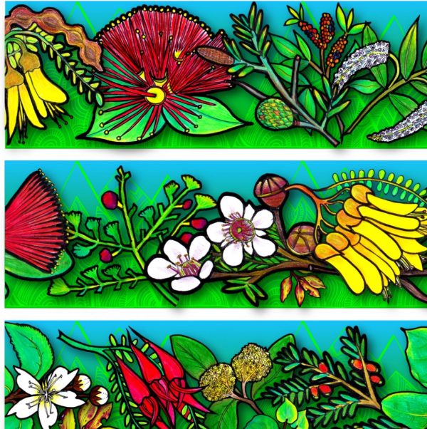 Display Border New Zealand native flowers & berries