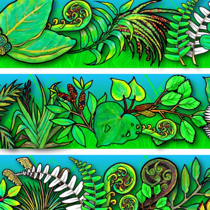 Display Border New Zealand native foliage