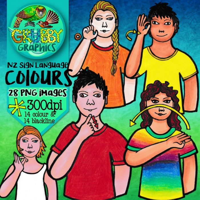 New Zealand Sign Language Colours Clip Art