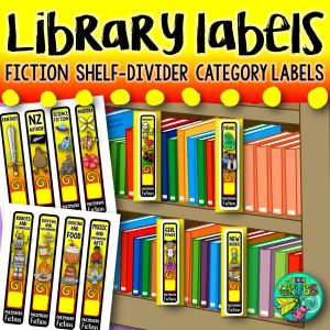 Fiction Categories Bookshelf labels (Editable)