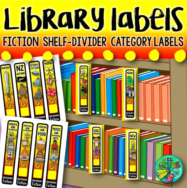 Fiction Categories Bookshelf labels (Editable)