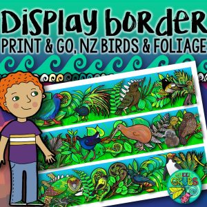 Display Border - New Zealand native foliage & birds